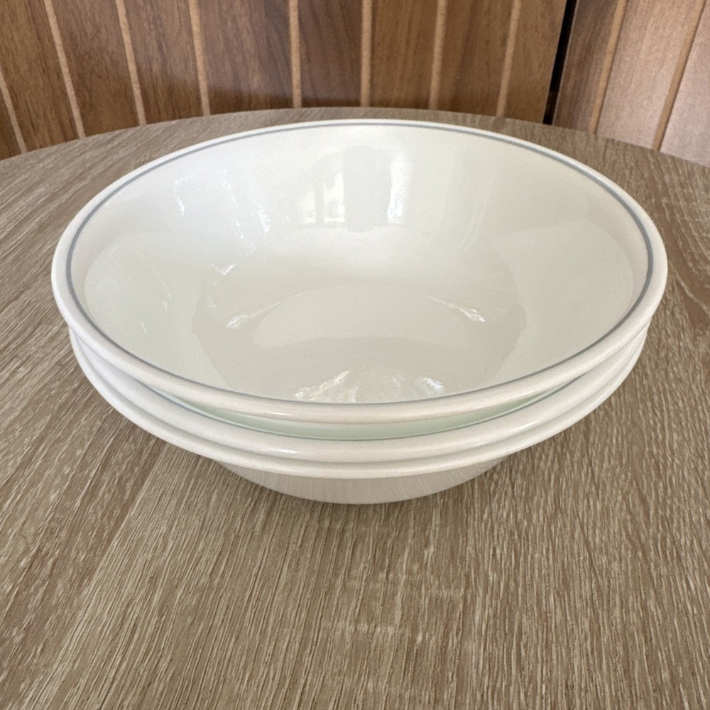 Vintage Corelle Grey Stripe Soup Cereal Bowl Set of 3